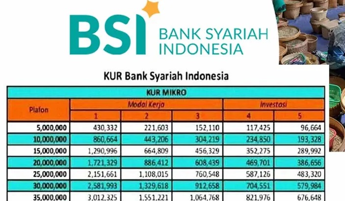 Tanpa Bunga, Berikut Tabel Angsuran KUR BSI 2024 Pinjaman Sampai 50 Juta